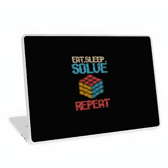 Eat Sleep Solve Repeat Math Speed Cubing Genie Laptop Skins