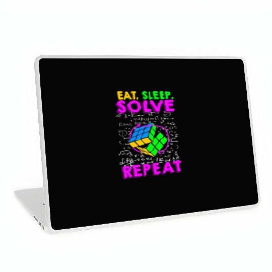 Eat Sleep Solve Repeat Math Speed Cubing Genie Laptop Skins