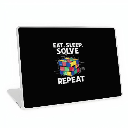Eat Sleep Solve Repeat Math Speed Cubing Genie Laptop Skins