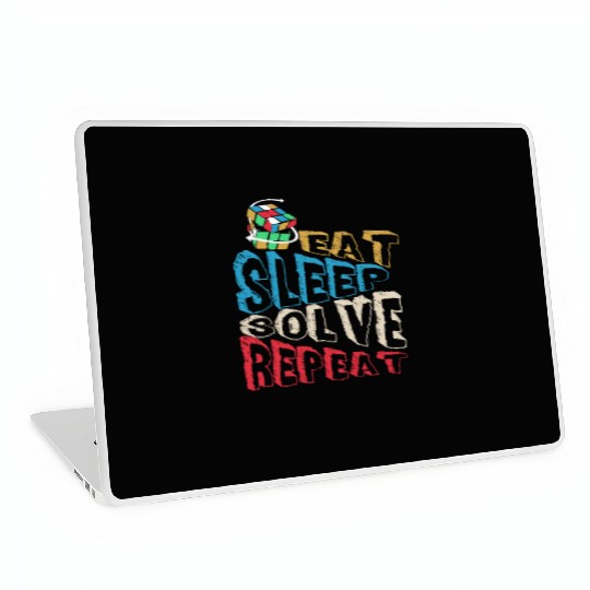Eat Sleep Solve Repeat Math Speed Cubing Genie Laptop Skins