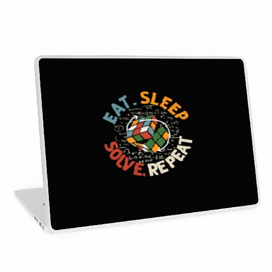 Eat Sleep Solve Repeat Math Speed Cubing Genie Laptop Skins