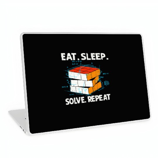 Eat Sleep Solve Repeat Math Speed Cubing Genie Laptop Skins