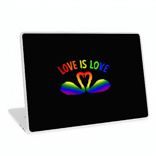 Love is Love LGBTQ Rainbow Swan Pride Laptop Skins