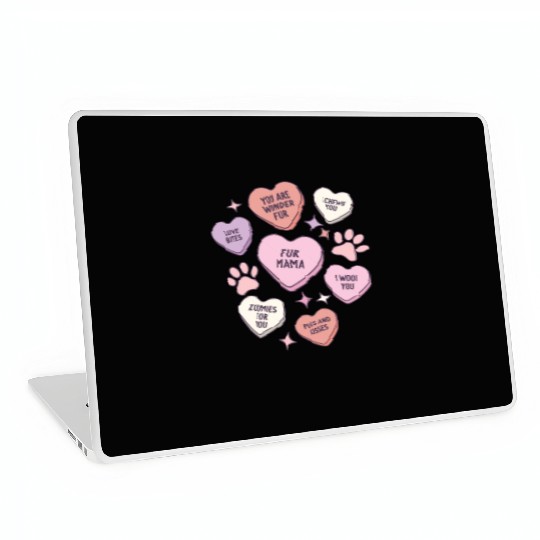 My Dog Is My Valentine Conversation Hearts Laptop Skins