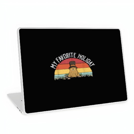 Retro Groundhog Day Gifts Groundhog Day Laptop Skins