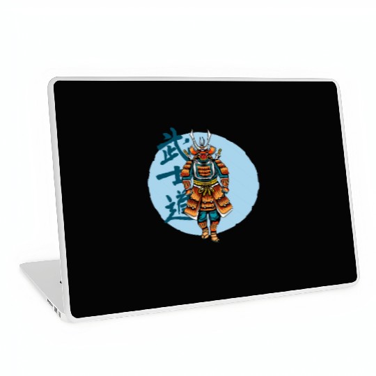 Japanese samurai warrior Bl Moon mask Laptop Skins