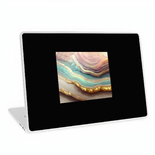 Pastel Agate Geode Stone Laptop Skins