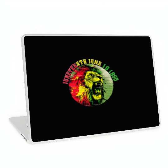 Juneteenth lion Black Pride African American Laptop Skins