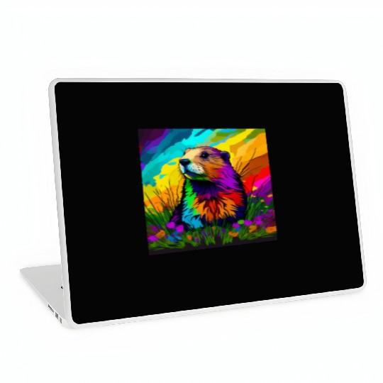 multicolor groundhog.groundhog day ,groundhog gift Laptop Skins