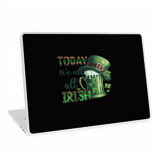 Mens St Patricks Day All Irish Green Shamrock Laptop Skins