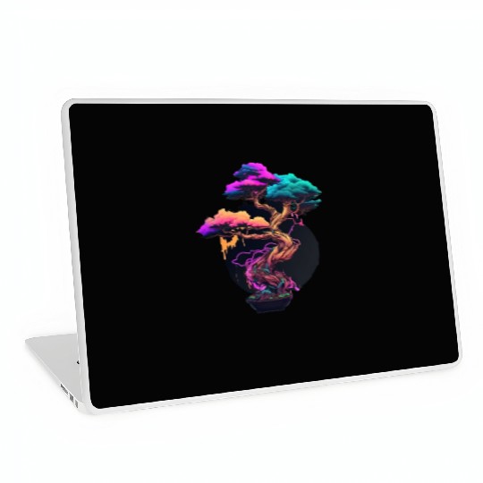 Synthwave Bonsai Tree Laptop Skins