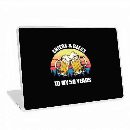 Novelty Vintage Cheers And Beer To My 50 Years Laptop Skins