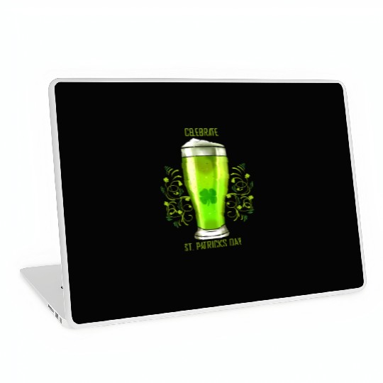 Glass Of Green Beer To Celebrate St Patricks Day Laptop Skins