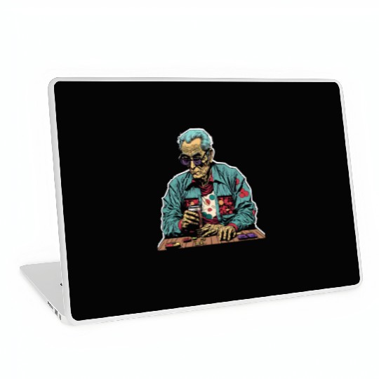 Cool Poker Fans Retro Comic Style Poker Player Laptop Skins