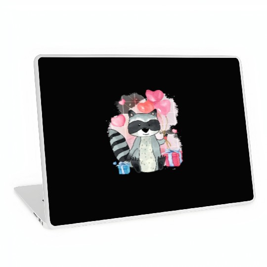 Raccoon Valentines Day Trash Panda Raccoon lover Laptop Skins