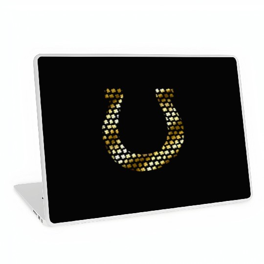 Golden Shamrocks Forming A Horseshoe On St Laptop Skins