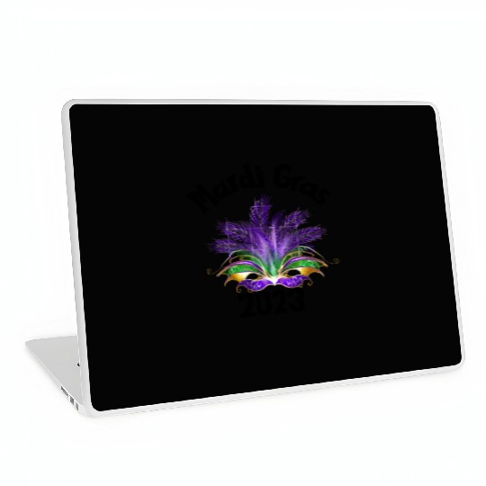 Mardi Gras 2023 Purple Feather Mask Laptop Skins