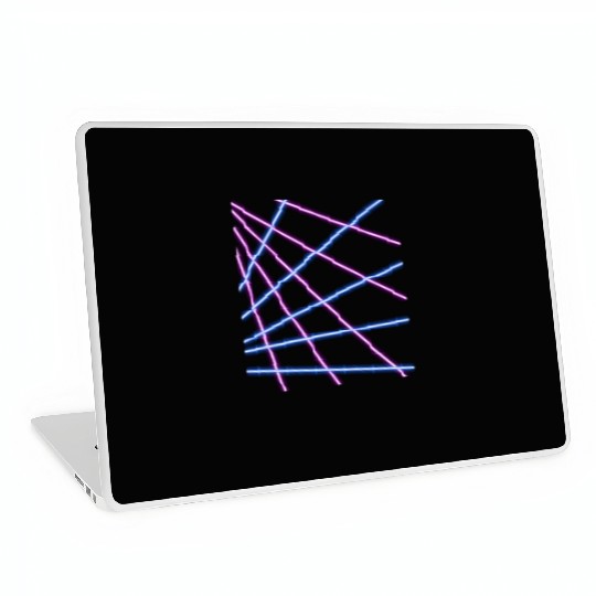 Retro 80s Purple and Blue Neon Laser Beams Laptop Skins