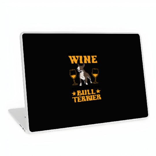 Bull Terrier And Wine Miniature Laptop Skins
