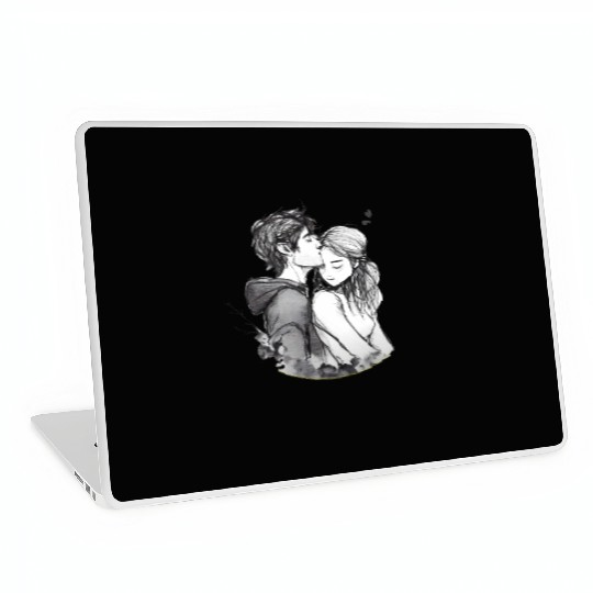 Romantic couple embrace lovingly ink Laptop Skins