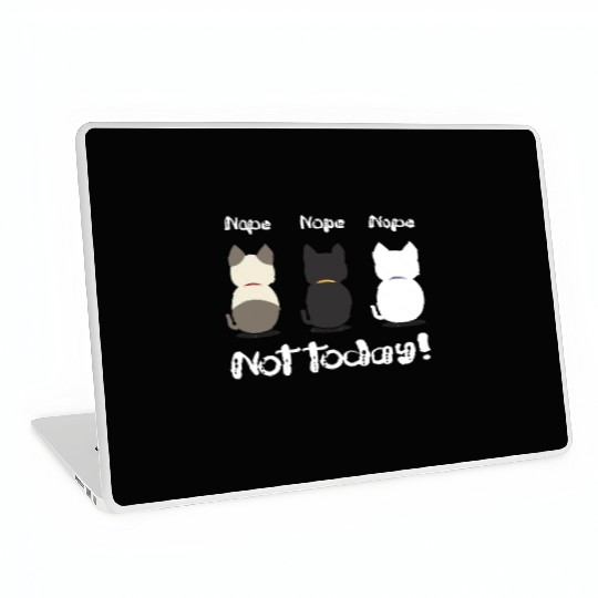Nope not today three cute kittens illustration Laptop Skins