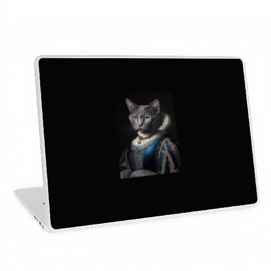 Russian Blue Cat Breed Portrait Royal Renaissance Laptop Skins
