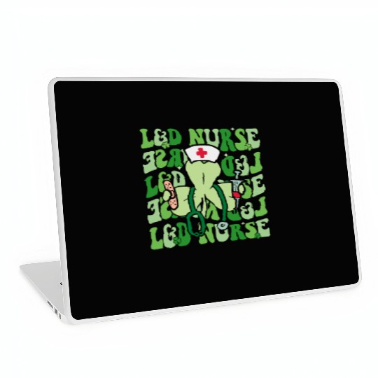 Retro Labor & Delivery Nurse St Patricks Laptop Skins