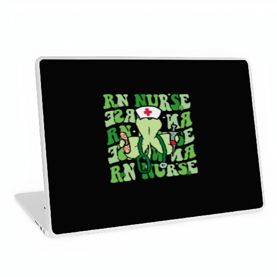 Groovy Registered Nurse Funny Shamrock Laptop Skins