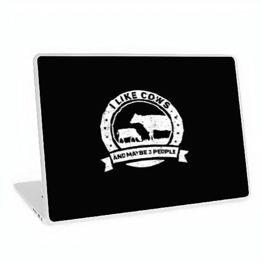 I Like Cows And Maybe 3 People Cow Farm Animals Laptop Skins