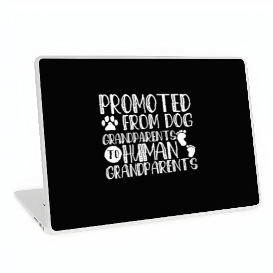 Promoted From Dog Grandparents To Human Grandparen Laptop Skins