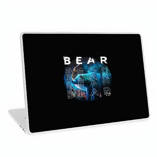 Midnight Roar: A Bear's Lunar Adventure Laptop Skins