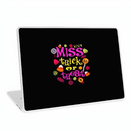 Miss Trick Or Treat Halloween design Laptop Skins