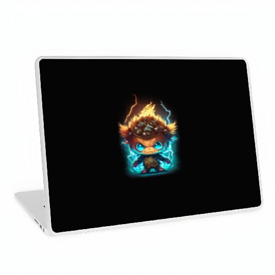 Angry and adorable little yellow monster Laptop Skins