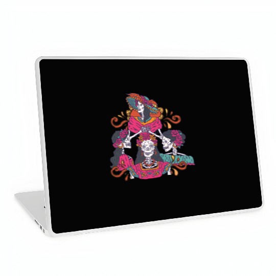 Floral Tarot Card Sugar Skull Dia De Lost Muertos Laptop Skins