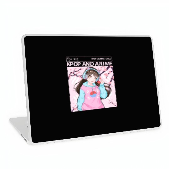 Kawaii Anime Girl Kpop Korean Flag Cherry Blossom Laptop Skins