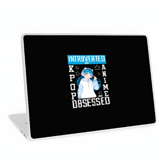 Introverted But KPop And Anime Obsessed Cute Manga Laptop Skins