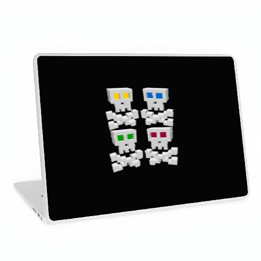 8-bit Pixel Pop Art Style Pirate Flag Skulls Laptop Skins