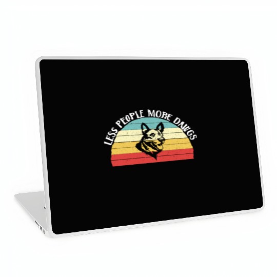 Less People More Dogs German Shepherd Lover Laptop Skins