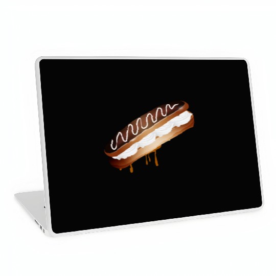 Illustration of a stuffed eclair with cream Laptop Skins