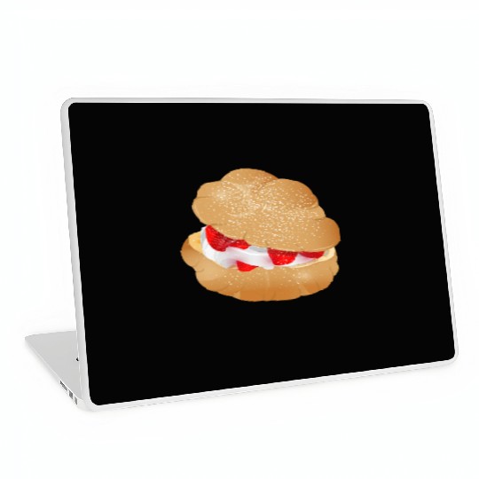 Cream puffs filled with cream and strawberries Laptop Skins