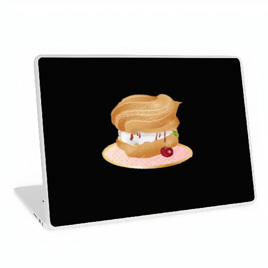 Cream puffs filled with cream and cherries Laptop Skins