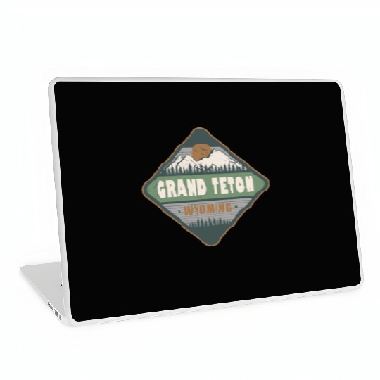Grand Teton Wyoming US Vintage Hiking Design Laptop Skins