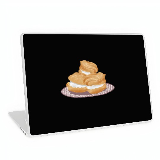 Illustration of three stuffed cream puffs Laptop Skins