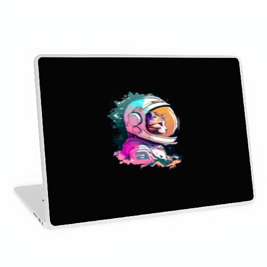 Aesthetic Vaporwave Space Cat 80s 90s Astronaut Laptop Skins