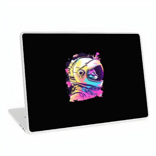 Aesthetic Vaporwave Space Cat 80s 90s Astronaut Laptop Skins