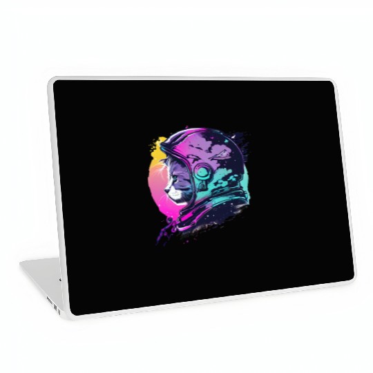 Aesthetic Vaporwave Space Cat 80s 90s Astronaut Laptop Skins