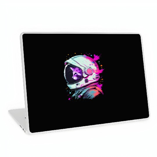 Aesthetic Vaporwave Space Cat 80s 90s Astronaut Laptop Skins