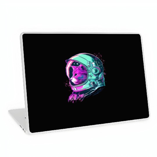 Aesthetic Vaporwave Space Cat 80s 90s Astronaut Laptop Skins