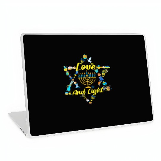 Love and Light Hanukkah Laptop Skins Jew Menorah Jewish C