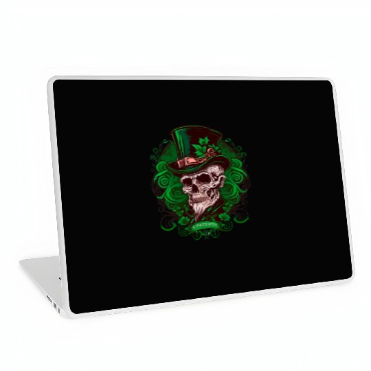 Sugar Skull Saint Patricks Day of Dead Laptop Skins